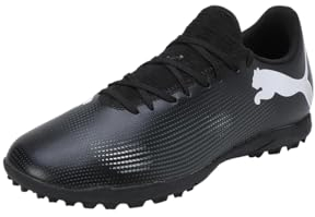 PUMA Herren Future 7 Play TT Soccer Shoe, Black White, 45 EU