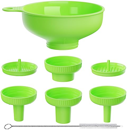 Breiter Mund Küchen Trichter, Pisol Lebensmittelqualität Kunststoff-Kochkonservierungstrichter mit 4 Größen Ausläufen zum Befüllen von breiten und regulären Mason Jars, Gewürzen, Shampoo