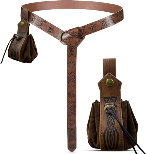 Sac en Simili Cuir pour Ceinture Vintage, Médiévale, à Cordon, Adapté pour Le Jeu de Rôle dans Un Cirque de Spectacle de Scène