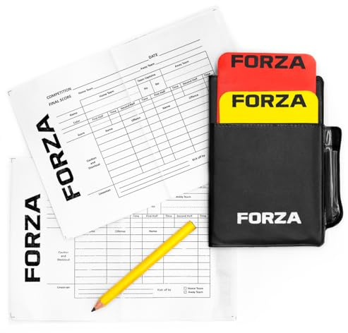 FORZA Football Referee Wallet Set – Includes Red & Yellow Cards, Scorecard & Pencil – Compact Match Day Official Kit