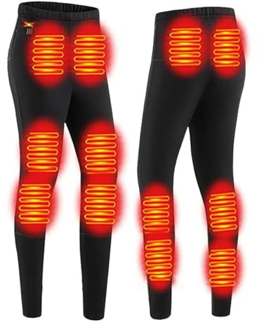 AHSBND Thermal Underwear Heated Underwear Set: Functional Underwear Ski Unisex 30 Heating Zones Washable Winter USB Electric Heating 3 Temperature Control for Camping (Black Trousers, M)