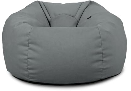rucomfy Beanbags Large Adult Bean Bag Chair with Filling Included - Machine Washable Durable Big Bean Bag for Adults - Comfortable Home & Living Room Beanbag Seat (Grey, Beanbag Only)