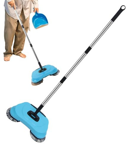 Limpiador de alfombras, barredora de mano, escoba no eléctrica, herramientas de limpieza de suelos, barredora con mango ajustable para limpiar pelos de animales, residuos sueltos y F