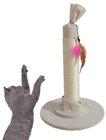 Paletto per Gratta per Gatti, Paletti Gratta per Gatti - Albero Di Gatto in Corda di Sisal per Gatti Al Coperto | Grandi Paletti Da Raschiare Di 53 Cm/21 Pollici con Giocattolo Di Piume Pendenti
