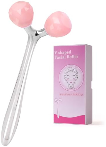 Face Roller for Wrinkles and Lifting, 3D Pure Jade Roller Diamond-Shaped for Women Men Skin Care Guasha Scraping Facial Massager Tool for Jawline V- Shape & Puffy Eye & Lymphatic Drainage