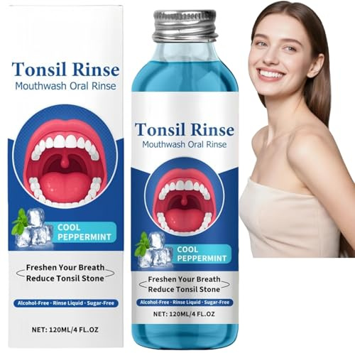 120ml Tonsil Stone Mouthwash & Remover, Whitening Formula,Soothe Tonsils,Portable