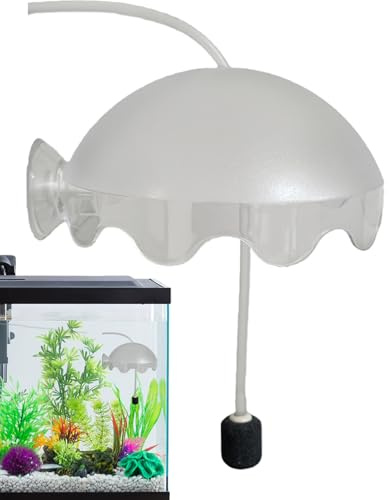 Bavettes pour aquarium - Aérateur à bulles d'oxygène pour aquarium, Gargouilleur à pierre d'air avec tuyau flexible, couvercle anti-éclaboussures silencieux et étanche pour Betta, maintient l'eau avec