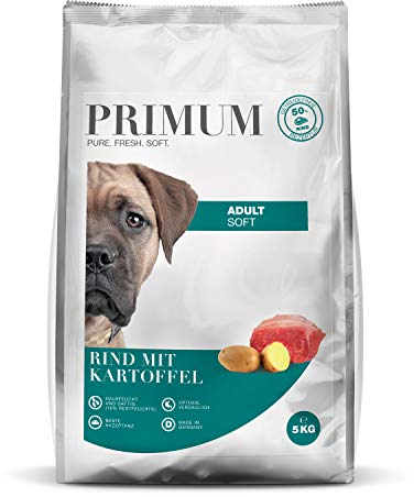 Primum - Soft Rind mit Kartoffel - 5 kg - Halbfeuchtes Hundefutter - Getreidefreies Trockenfutter - Hoher Fleischanteil - Optimal verdaulich