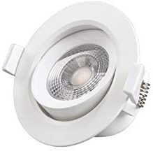 Vision-EL 776322 Spot LED Plafond 4000°K Boîte, Aluminium/PC, 7 W, Blanc, (H x Ø)-90 x 44 mm