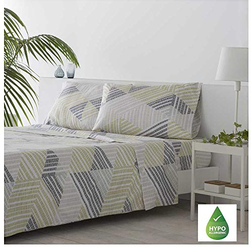 COTTON ARTean Juego de sábanas 150 Microfibra cepillada RODILES Gris