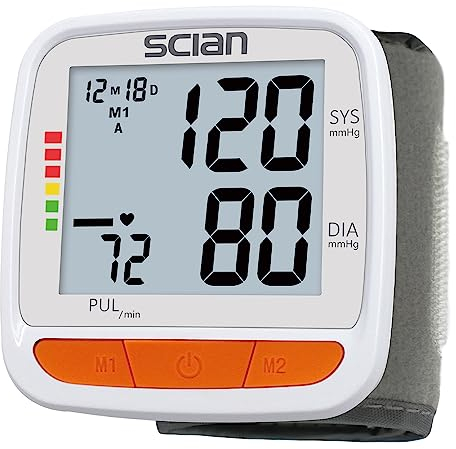 Scian Wrist Blood Pressure Monitor, Automatic Wrist Blood Pressure Cuff with Large LCD Display Adjustable Wrist Cuff 2 Users 180 Memory for Home & Travel Use