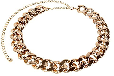 Waist Chain Gold, Taillenkette Gürtel Damen Dicke Kette mit Kreis Karabinerverschluss Waist Chain für Kleid