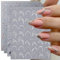JMEOWIO Nagelsticker Französische Spitzen Linie 8 Blatt Nail Art Sticker Selbstklebend Nagelaufkleber Bunt Dekoration Nageldesign Zubehör