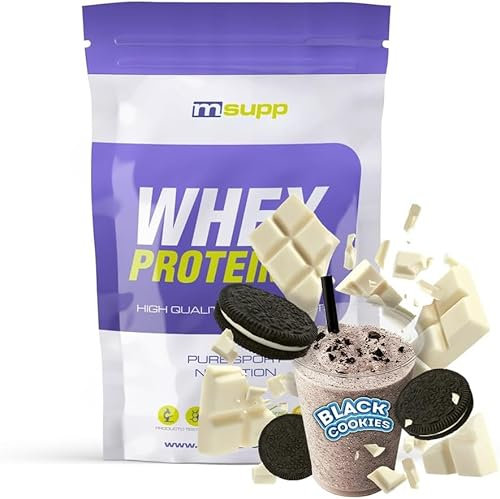 MM Supplements - Whey 80 Protein - Barattolo da 1 Kg - Proteine ​​Whey - Frullato per Aumentare Massa Muscolare - Aiuta nel Recupero Muscolare - Gusto WhiteChoc & Black Cookies
