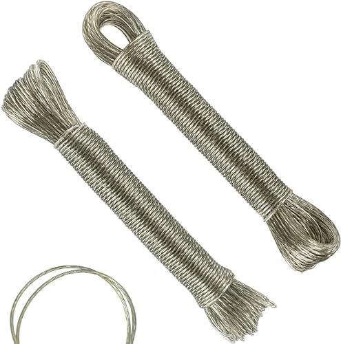 MJFENDAI 20 m Wäscheleine mit Stahlkern, rost- und wasserbeständig, für Haus, Garten, Balkon, Camping