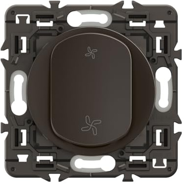 LEGRAND - Interrupteur Poussoir pour VMC - 6A - Commande Complète - Prêt à Installer à compléter avec une Plaque - Noir