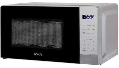 Abode Touch Control Microwave 20 Litre Silver Digital 700W with Clock & Timer, 5 Auto Cook Settings & Defrost, 11 Power Levels AMT2012S