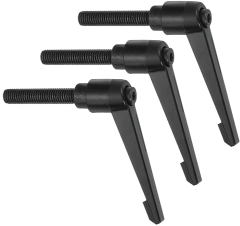 QUARKZMAN 3Pcs M10 x 50mm Perillas Ajustables Mango Roscado Macho Botón De Liberación Rápida Trinquete Bloqueo Giratorio Para Maquinaria De Torno, Negro