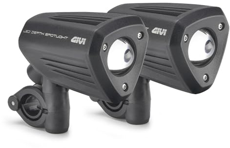GIVI Pair of additional universal projectors with LED technology and black painted aluminium body.