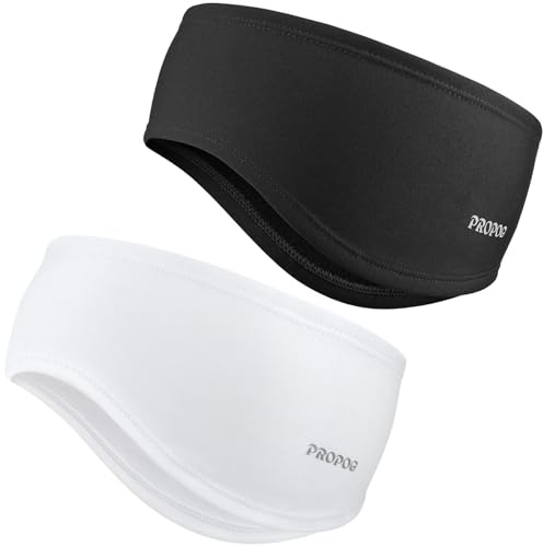 PROPOG Running Headband Winter Headbands for Women 2 Pack Warm Cozy Fleece Ear Warmers Earmuffs Windstopper With Full Cover for Outdoor Sports Jogging Cycling Hiking Motorcycling