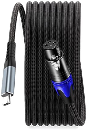 SZRMCC USB C auf XLR Kabel, USB Typ C auf XLR 3-poliger Stecker, Mikrofon, Audio, geflochtenes Kabel für iPhone, Smartphone, Verstärker, Lautsprecher, Mischpult, Konsole, Shure Mikrofon (XLR-Buchse, 2