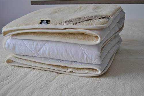 Wende Matratzenauflage Unterbett aus Lammwolle, 100% Merinowolle, WOOLMARKED, unterbett 90 x 200 cm
