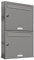 AL Briefkastensysteme 2er Briefkastenanlage Aluminiumgrau RAL 9007, Premium Doppel-Briefkasten DIN A4, 2 Fach Postkasten modern Aufputz