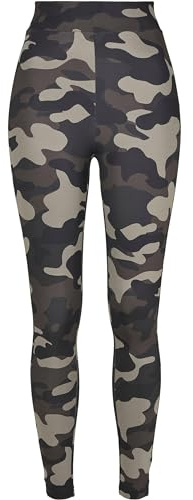 Urban Classics Women's High Waist Tech Hose Dress Pants, Dark Camo, 3XL