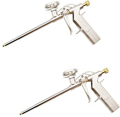 CINY 2-teilige Polyurethan Schaumpistole, Metall Hochleistungs PU Bauschaum Expansionsschaumpistole, Sprühanwendung Kartuschen Pistole Von In Kleinen Lücken Zum Abdichten Der Füllversiegelung (Gold)