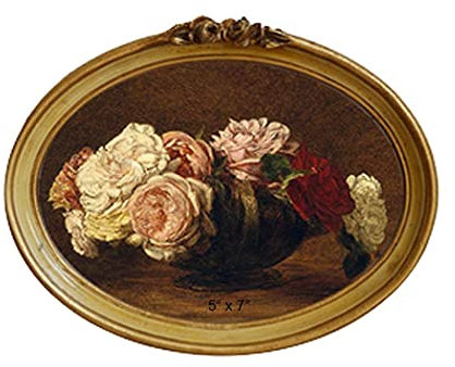 CISOO Ovaler Vintage-Bilderrahmen, 12,7 x 17,8 cm, antiker Bilderrahmen, dekoratives Gemälde, Tischdekoration und Wandbehang, Heimdekoration, kunstvolle Fotogalerie-Kunst, Bronze-Gold