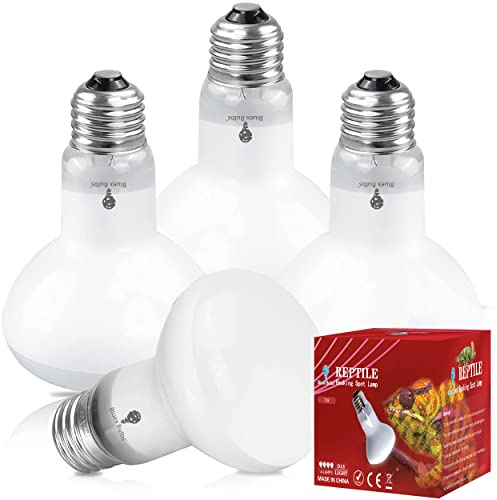 4 Pack 75-Watt Basking Light for Reptiles & Amphibians - Heat Lamp Bulbs for Glass Terrariums, Suitable for Bearded Dragons, Lizards, Iguanas - Broad Spectrum Reptile Basking Bulb
