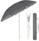 Sekey® 180 cm Aluminium Sonnenschirm| Stabil Strandschirm Fiberglas Rippen mit Bodenhülse & Schutzhülle für Balkon Garten & Terrasse| Neigungswinkel und Höhe verstellbar, Rund Sonnenschutz UPF 50+