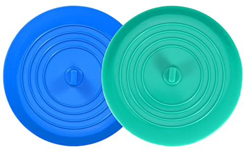 2PCS Universal Bath Stopper, 6 Recyclable Silicon Drain Stopper | Upgraded Plug Cover for Kitchen Sink & Basin, Bathrooms and Laundries (Aqua+Teal)