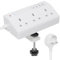 Desk Extension Lead with USB Slots, HAFINO PD 20W Fast Charging Power Station, 2M White Desk Power Socket with Removable Clamp, Desktop Power Strip for Home Office