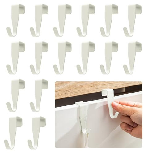 GHPKOTW 10 Stück Türhaken Zum Einhängen, Türhaken Weiß Fensterhaken Zum Einhängen, Türhaken Aus Edelstahl Garderobenhaken Außen, Tür Kleiderhaken Für Bad Für Schranktür Und Zimmertür