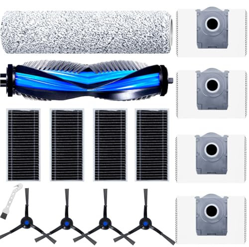 Fixbetter Set di Accessori per Ecovacs Deebot X8 Pro Omni/X8 Omni/T80 Omni Robot Aspirapolvere, 1 Spazzola per Rotoli, 1 Rullo di Lanugine, 4 Filtri, 4 Sacchetti di Polvere, 4 spazzole laterali