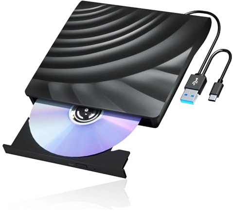 DVD-spelare, Extern Blu-ray optisk enhet USB 3.0 bärbar 3D-läsare CD DVD-spelare brännare for bärbar dator