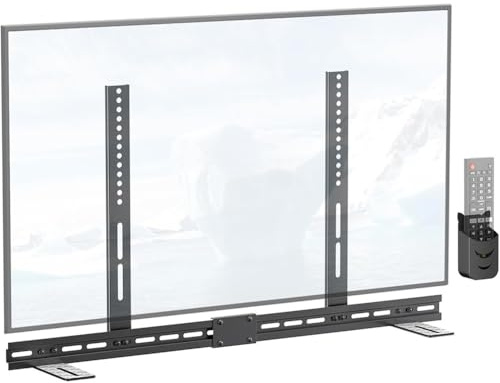MoSundi Soporte de barra de sonido para TV, soporte de metal resistente con soporte de base antideslizante, fácil instalación, soporta hasta 35 libras, color negro