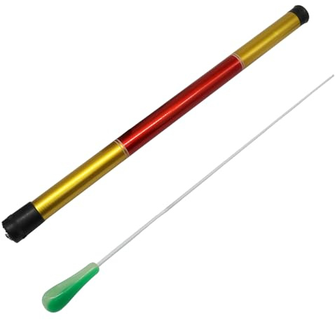 Hordion 15 Music Conducting Baton, Imitation Agate Handle Conductor Baton with Tube Case for Choral Symphony Concert(Green Handle)