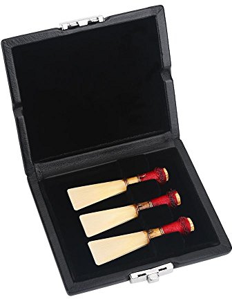 Tbest Bassoon Medium,Bassoon case,Bassoon Protective Case,Durable Reeds Holder Box Container Box for 3/6Pcs Bassoon Reeds Medium Instrument Accessories (PU Leather Case for 3pcs Reeds)