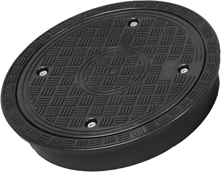 KM Schachtdeckel mit Rahmen DN315/Ø 315mm Schwarz - Polypropylen (PP) - Kindersicherung mit Edelstahlschrauben - Kontrollschacht