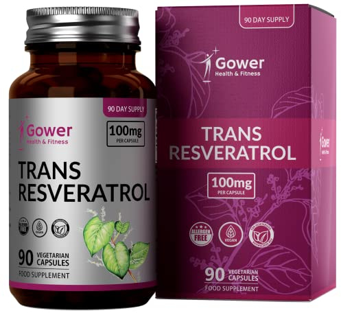 GH Resveratrol | 90 Kapseln Trans Resveratrol Hochdosiert – 100 mg pro Portion | Antioxidantisches Präparat aus Japanischem Knöterich | Gentechnik- und Allergenfrei | Hergestellt in GB
