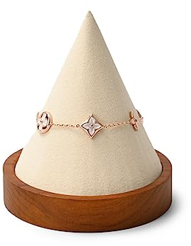 Oirlv Konischer Armbandständer aus Holz Ringe Uhrenständer Tägliche Aufbewahrung im Haushalt Thekendisplay Foto-Requisiten(Beige)