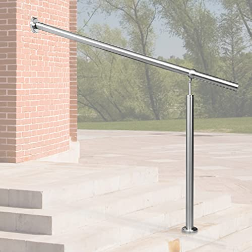 Randaco Eingangsgeländer Edelstahl Handlauf Treppengeländer Geländer Seitliche Montage Winkel Einstellbar Wandhandlauf, inkl.Montagematerial, Pflegeleicht Innen Außen Handlauf, 180cm