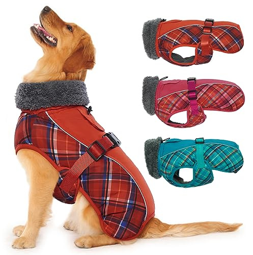 IECOii Cappotti e giubbotti per cani,Cappotto invernale per cani impermeabile giubbotto cane calda Giacca per cani antivento Abbigliamento per cani Completo per cani di taglia piccola di taglia media