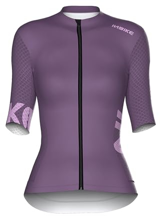 INBIKE Radtrikot Damen Kurzarm Fahrradtrikot Sommer Atmungsaktiv Trikot Fahrrad Rennrad Shirt Fahrradbekleidung Lila M