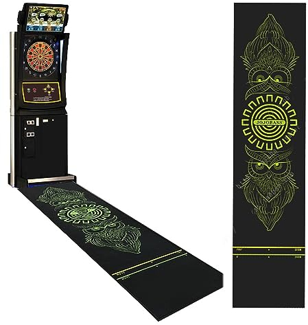OVARIA Gummi-Dartmatte – professioneller Dart-Bodenteppich, 300 x 69,8 cm, 3 Abstände mit Wurflinien, rutschfestes Design for den Heim-Pub-Club