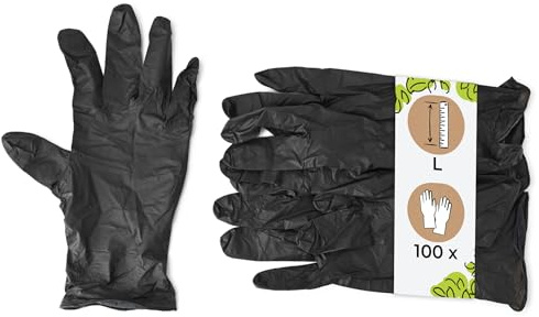 BIOZOYG Nitrilhandschuhe 100 Stück L schwarz - Einweghandschuhe frei von Latex Handschuhe aus Nitril puderfrei - Alternative für Latexhandschuhe Einmalhandschuhe für Küche Garten Friseur Werkstatt
