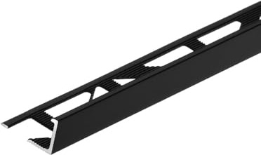 Lot de 5 Profilé de finition en aluminium pour carrelage angle droit 10 mm longueur 2,5 m Noir (RAL 9005)