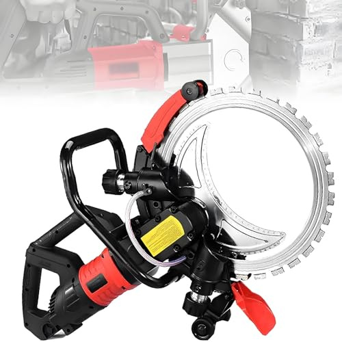 Electric Concrete Ring Saw Wall Chaser, 90° Cut Without Dead Centrewith 11.4 Max Cut Depth | Ring Power Cutter Saw 1x401mm+520mm